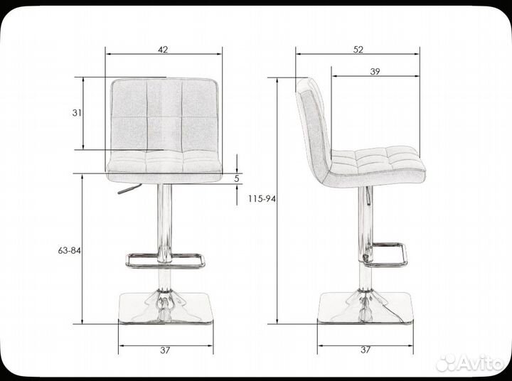 Барный стул 4 шт