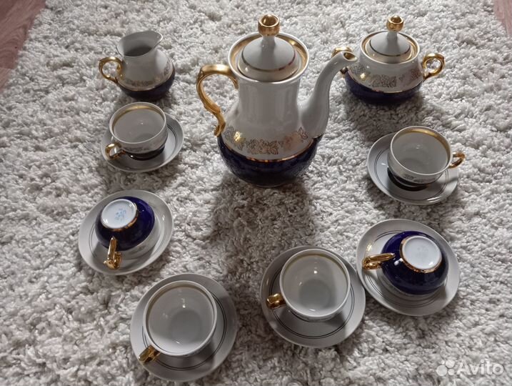 Кофейный кобальтовый сервиз СССР
