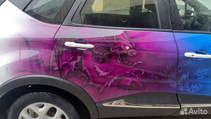 Аэрография на авто, граффити, рисунок на хроме