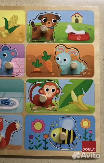 Рамка-вкладыш Кто что ест Goula + рамка Транспорт