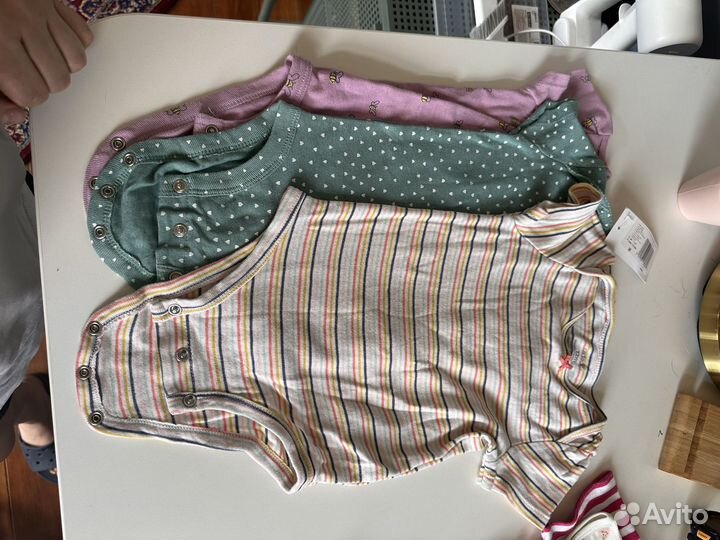 Боди для девочки пакетом 80 новое и бу