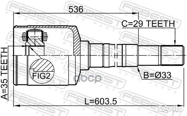 ШРУС nissan X-trail jpnmake T31 2007.03-2014.04