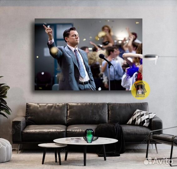 Денежные картины на холсте Волк с Уолл-стрит