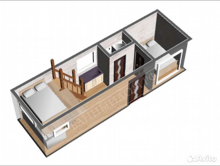 Дом с антресолью (в 1,5 этажа)