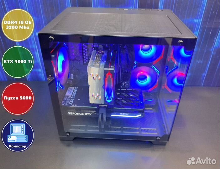 Сборка пк 4к AMD5600-RTX4060Ti-16DDR4-YEA02461-A520