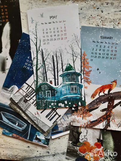 Календарь-открытки иллюстрации Аня и Варя Кендель