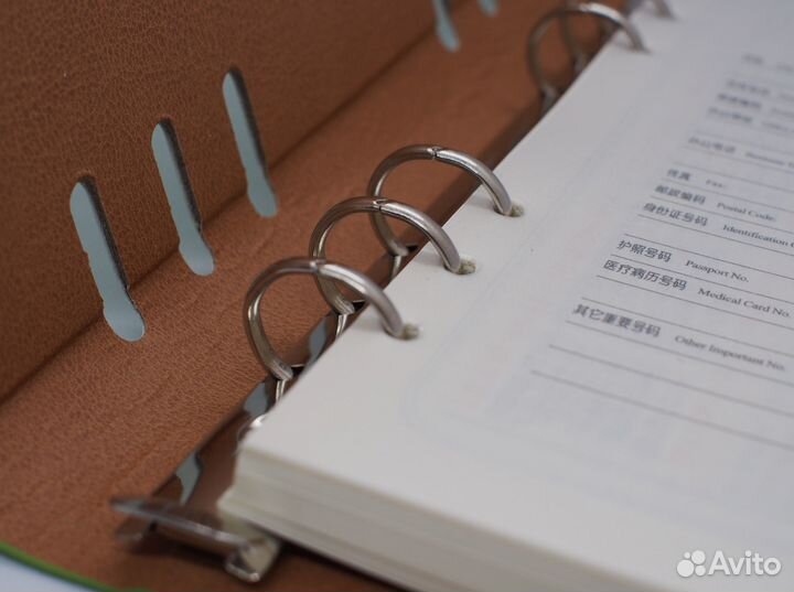 Ежедневник на кольцах, зеленый