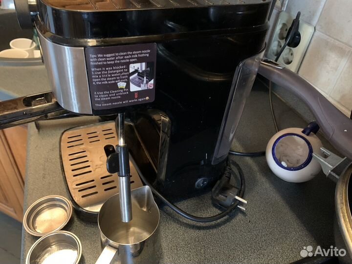 Кофемашина zhoutu рожковая с капучинатором