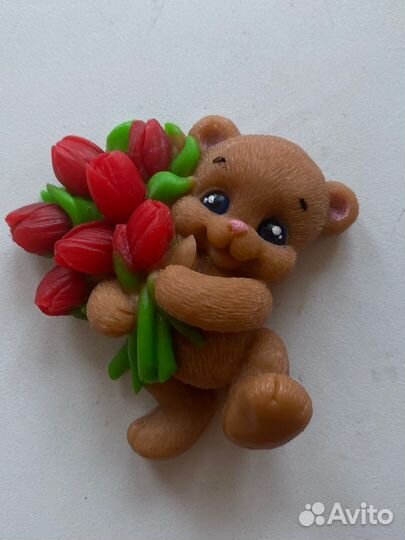 Мыло ручной работы мишка, подарок на 8 марта