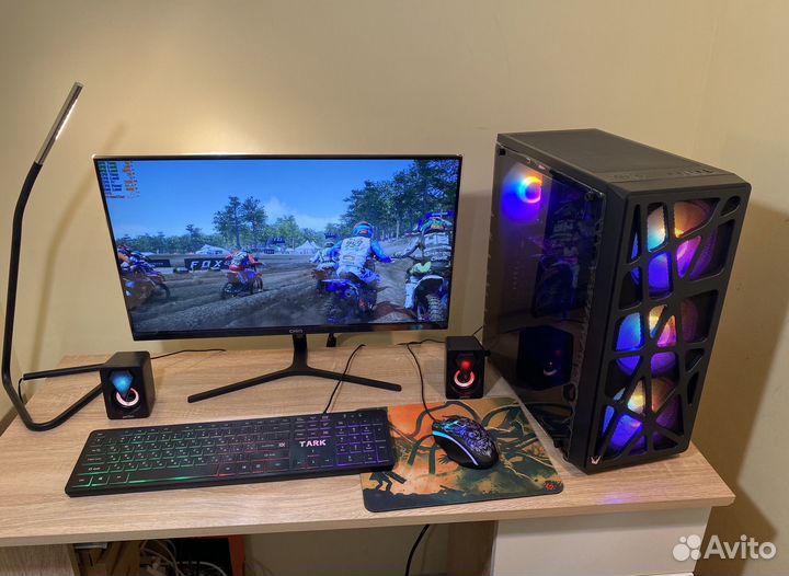 Красивый Игровой пк RX с монитором: Mana