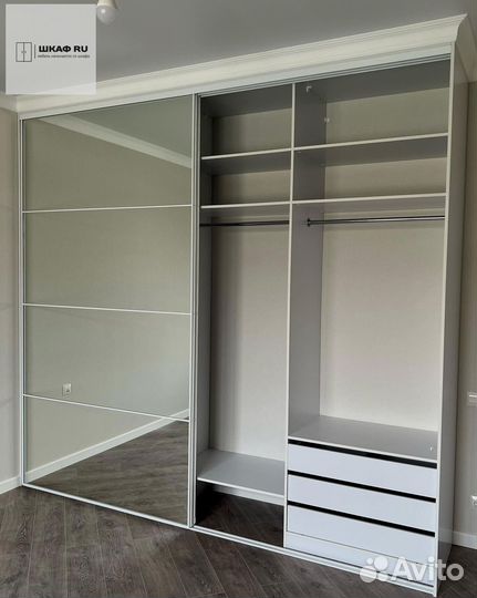 Шкаф распашной с фрезерованными фасадами