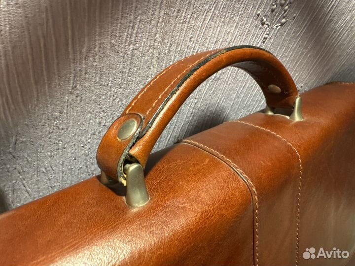 Портфель винтаж натуральная кожа коричневый