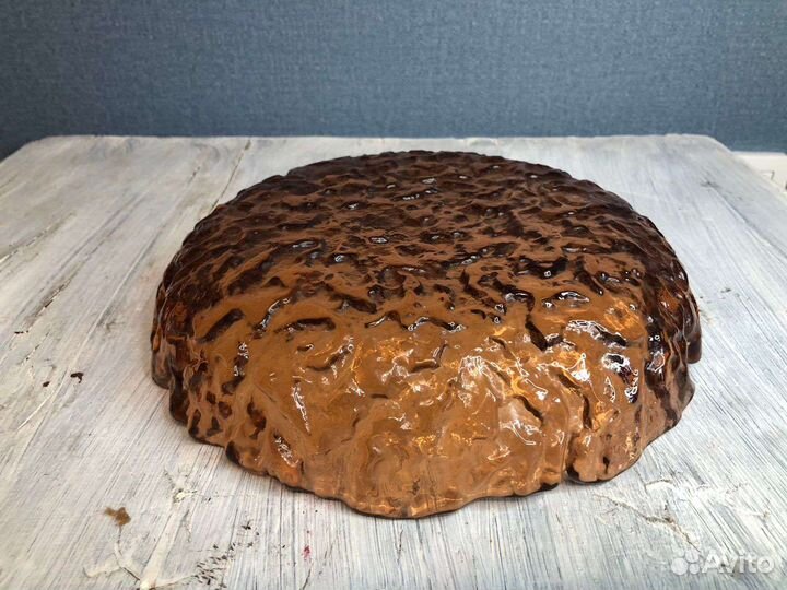 Ваза для фруктов цветное стекло СССР