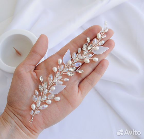 Свадебные украшения (веточка и серьги)