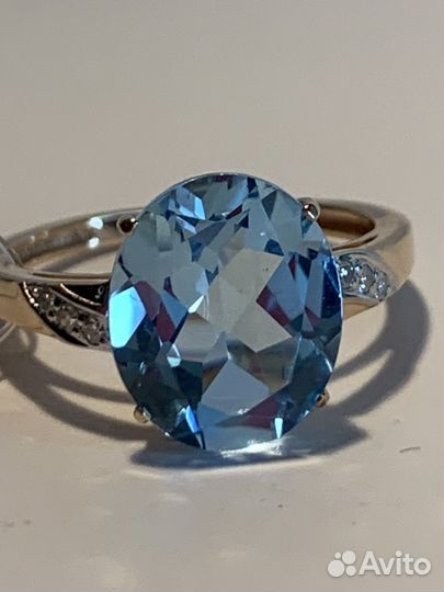 Золотое кольцо с Топазом 5 каратБриллианты