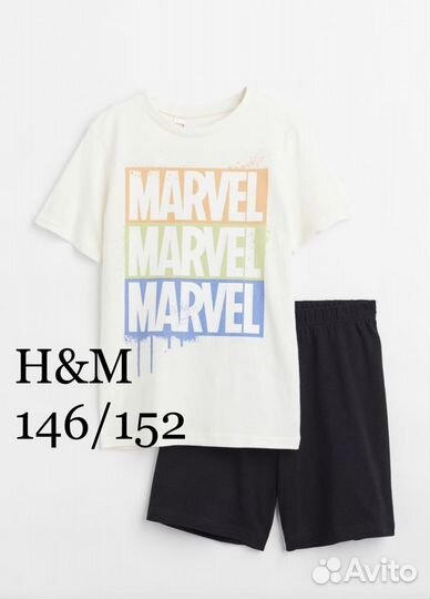 H&M 146/152 см, Костюм/Пижама из джерси с принтом