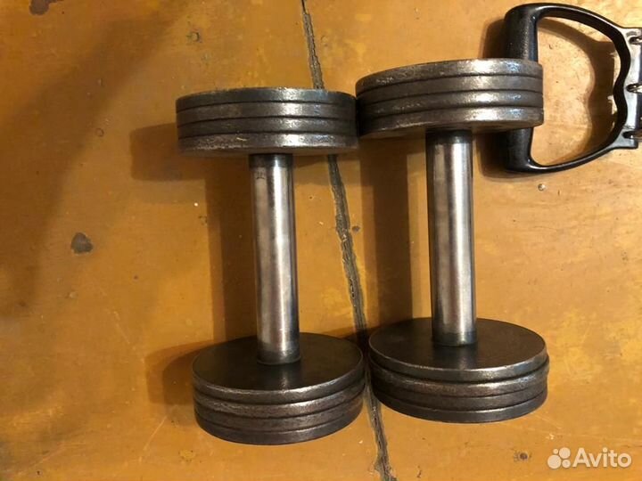 Гантели 6кг, 3,5кг, 1,5кг и экспандер пружинный