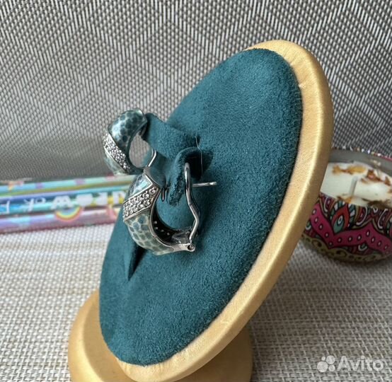 Серьги и подвес эмали серебро 925 style avenue