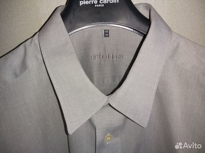 Сорочка мужская Eterna. Размер 46/18. Серая
