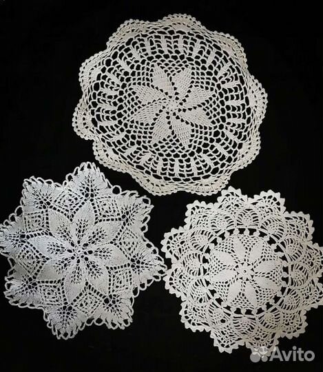 Салфетки ажурные связанные крючком