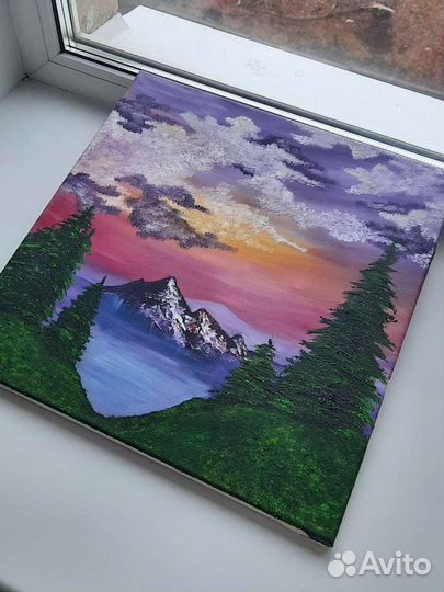 Картина маслом на холсте, 40 см