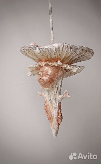 Грибок, авторская ёлочная игрушка, интерьерная