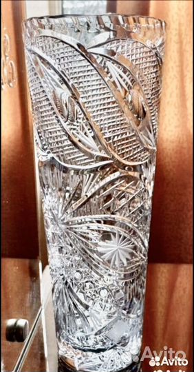 Хрустальная ваза для цветов Высокая 30 см