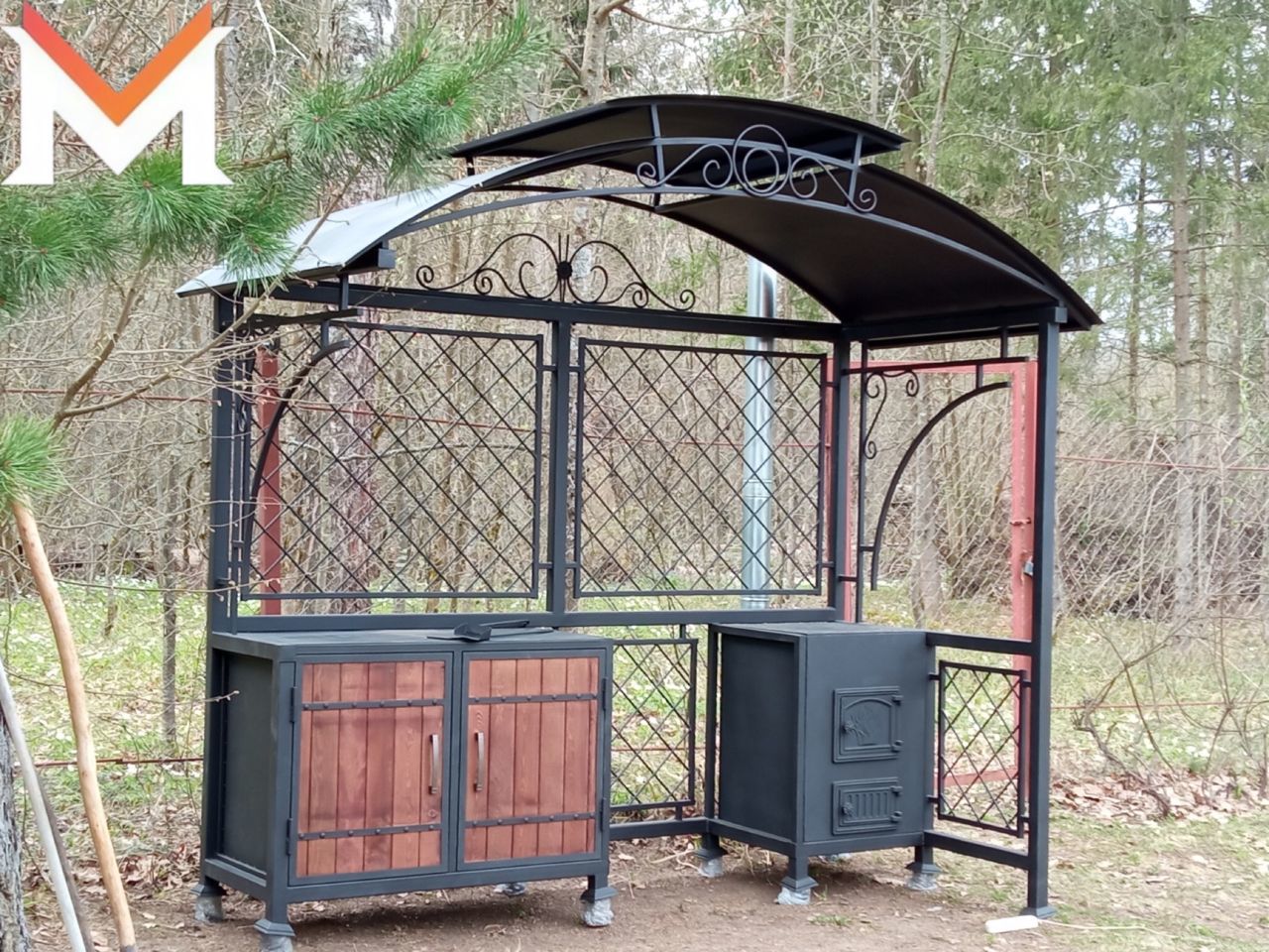 Мангальная зона из металла размеры