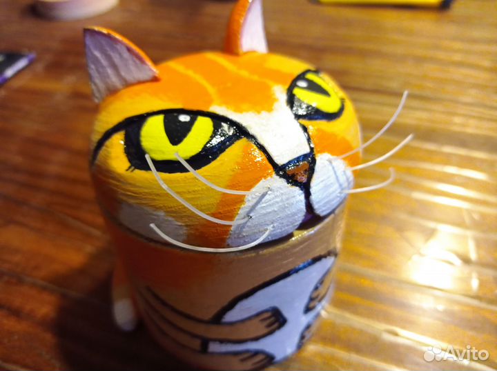 Кот с выразительным взглядом шкатулка