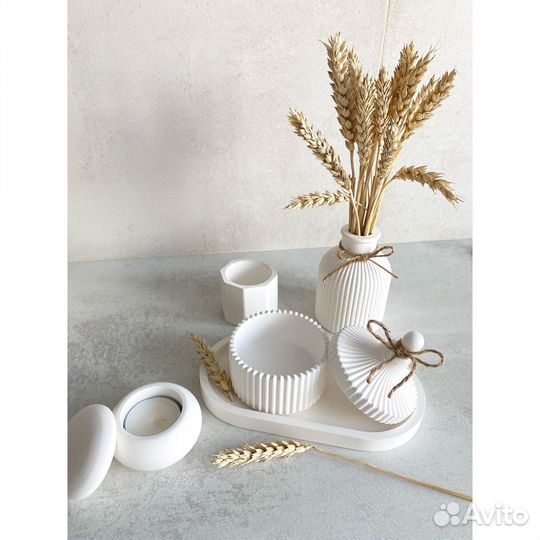 Гипсовые изделия ваза шкатулка поднос
