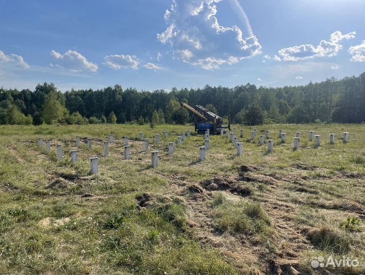 Забивные сваи с установкой