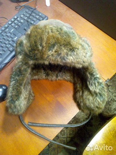 Шапка ушанка кожаная, новая
