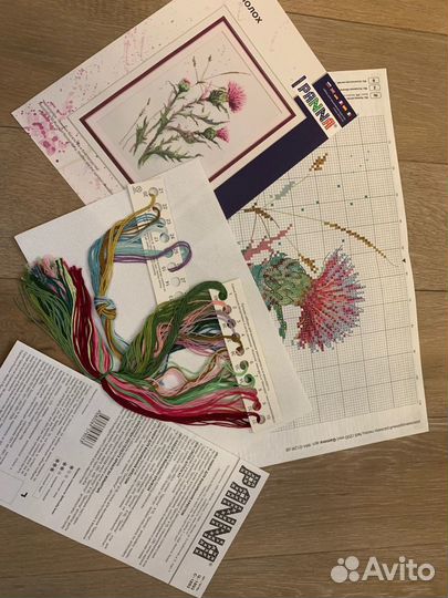 Вышивка крестом 3 набора Цветы