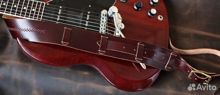 Кожаный гитарный ремень