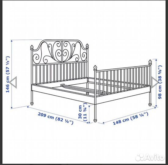 Кровать IKEA лейрвик 140х200