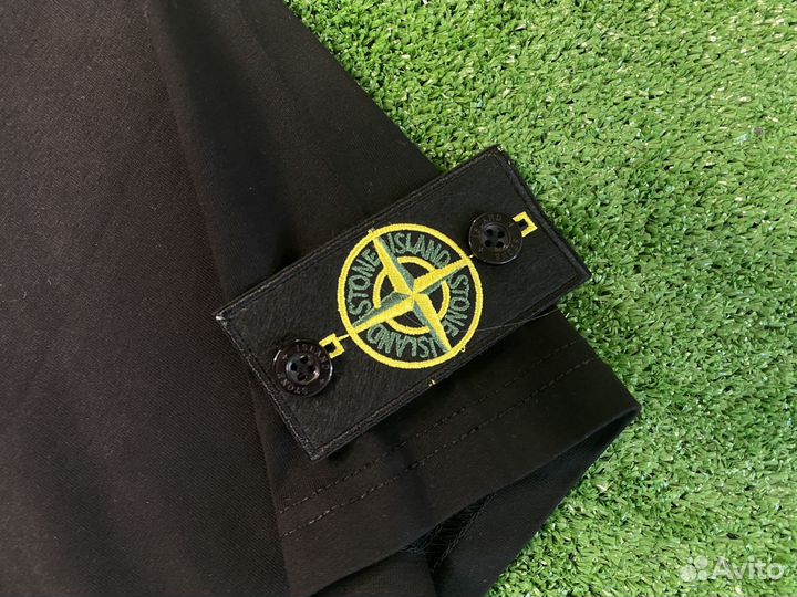 Чёрная футболка Stone Island thick cool black foot