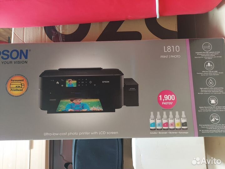 6 цветный принтер Epson L810 - состояние нового