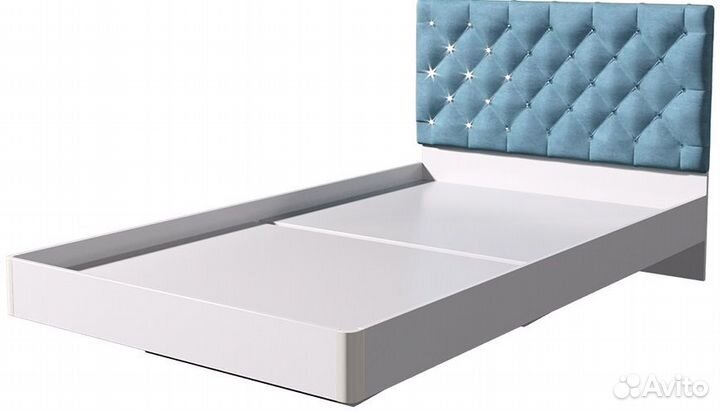 Подростковая кровать Милана 120х200 Бирюза/Стразы