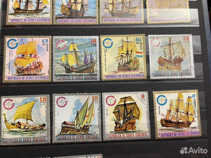 Красивые 2 серии марок. Парусники