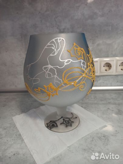 Ваза -бокал ручная роспись