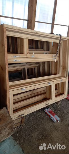 Оконные блоки, деревянные, неостекленные