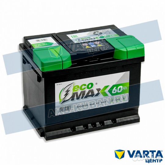 Аккумулятор EcoMax 60 Ah 540 A доставка, гарантия