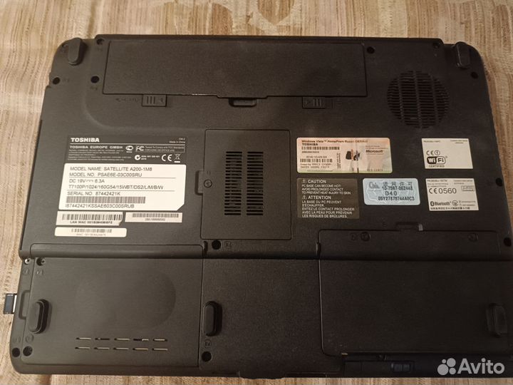 Ноутбук + сумка + мышь Toshiba satellite A200