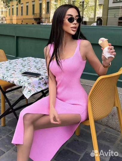 Платье лапша с разрезом