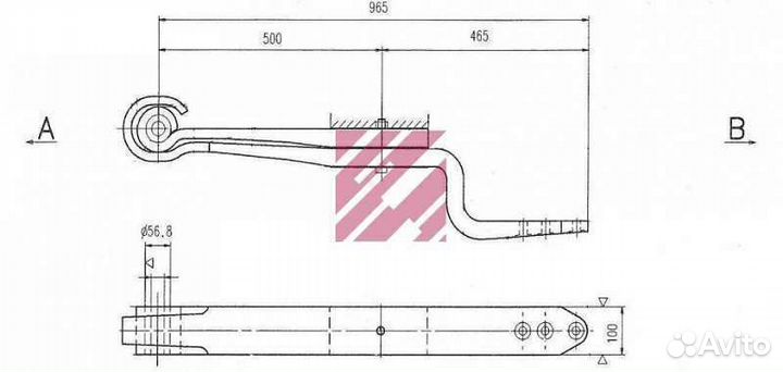 Полурессора бпв 2-х листовая 2/38x82x100