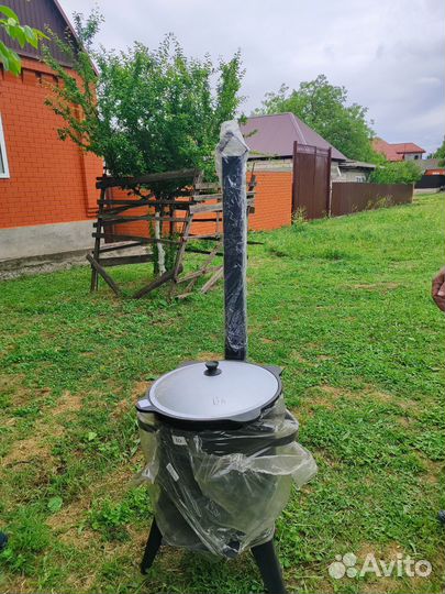 Казан чугунный узбекский и Печ с съёмными нож.12 л