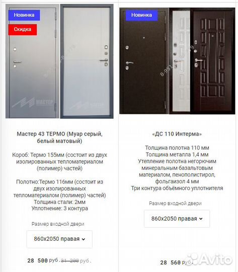 Дверь входная термо