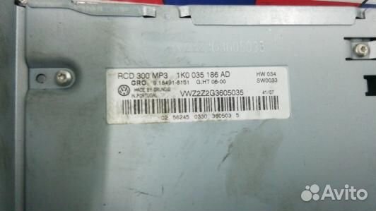 Магнитола volkswagen golf 5 (ODN49I401)