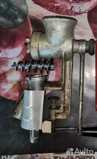 Мясорубка ручная СССР с насадкой