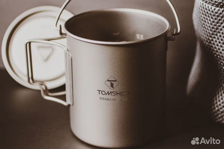 Титановая армейская кружка котелок 750ml Tomshoo